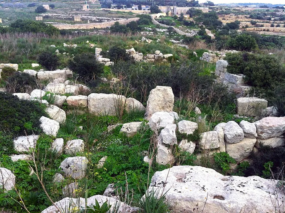 Roman villa walls at Ta’ Kaċċatura.