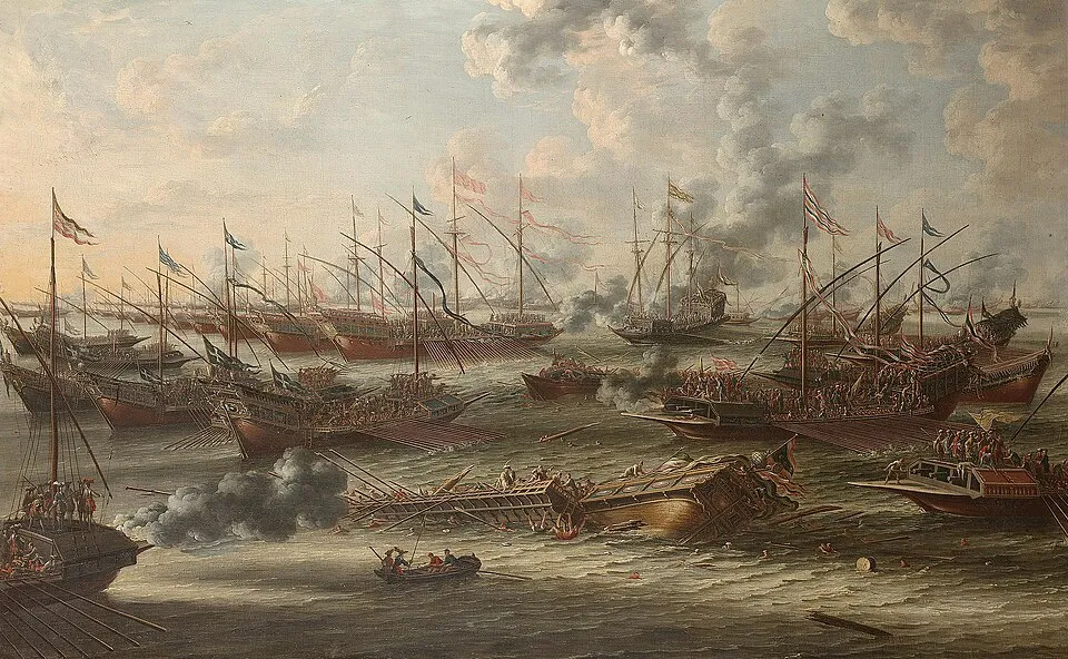 Painting of the Battle of Lepanto.