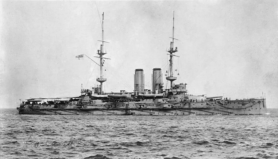 Context: HMS Russell before sinking.