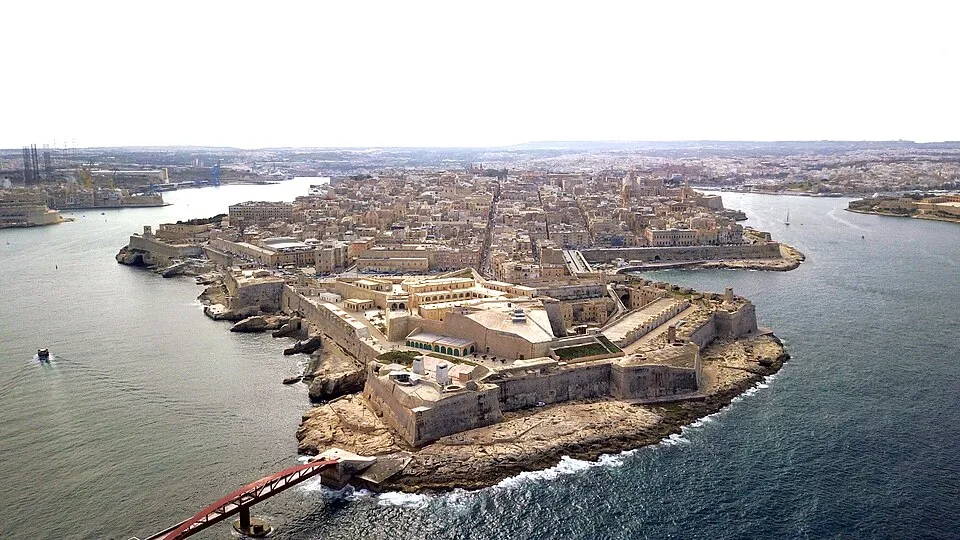 Aerial view of Valletta.