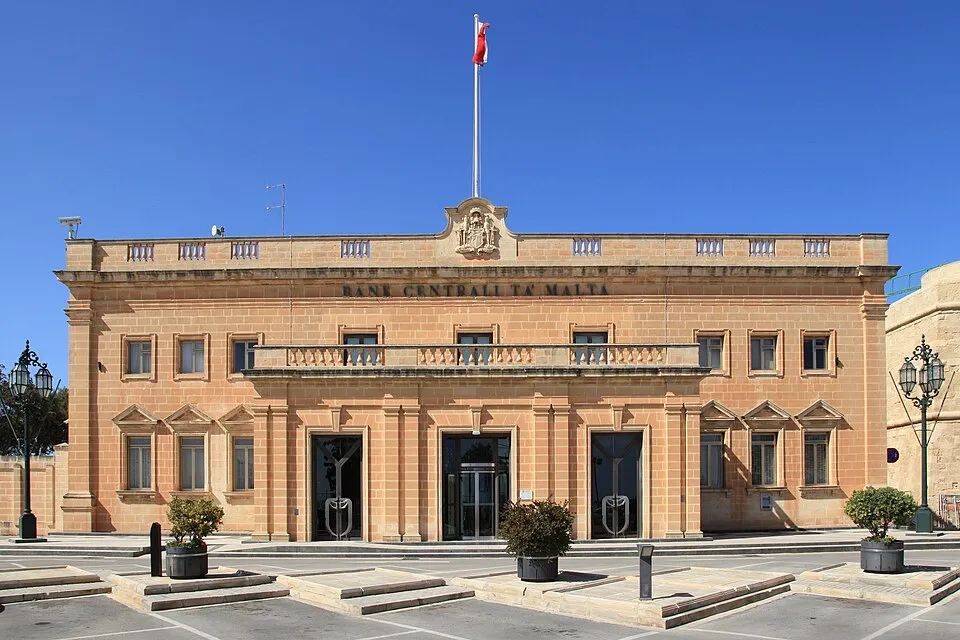 The main Central Bank building, Valletta.