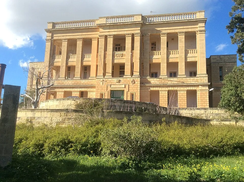 The former naval hospital at Mtarfa.