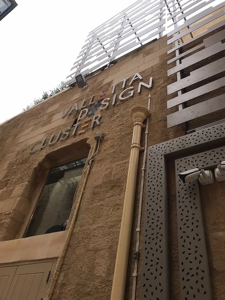 The facade of Valletta Design Cluster.