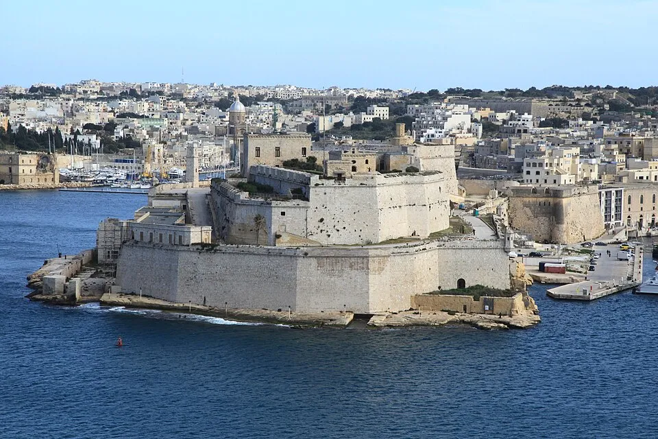 Fort St Angelo seen from Valletta.